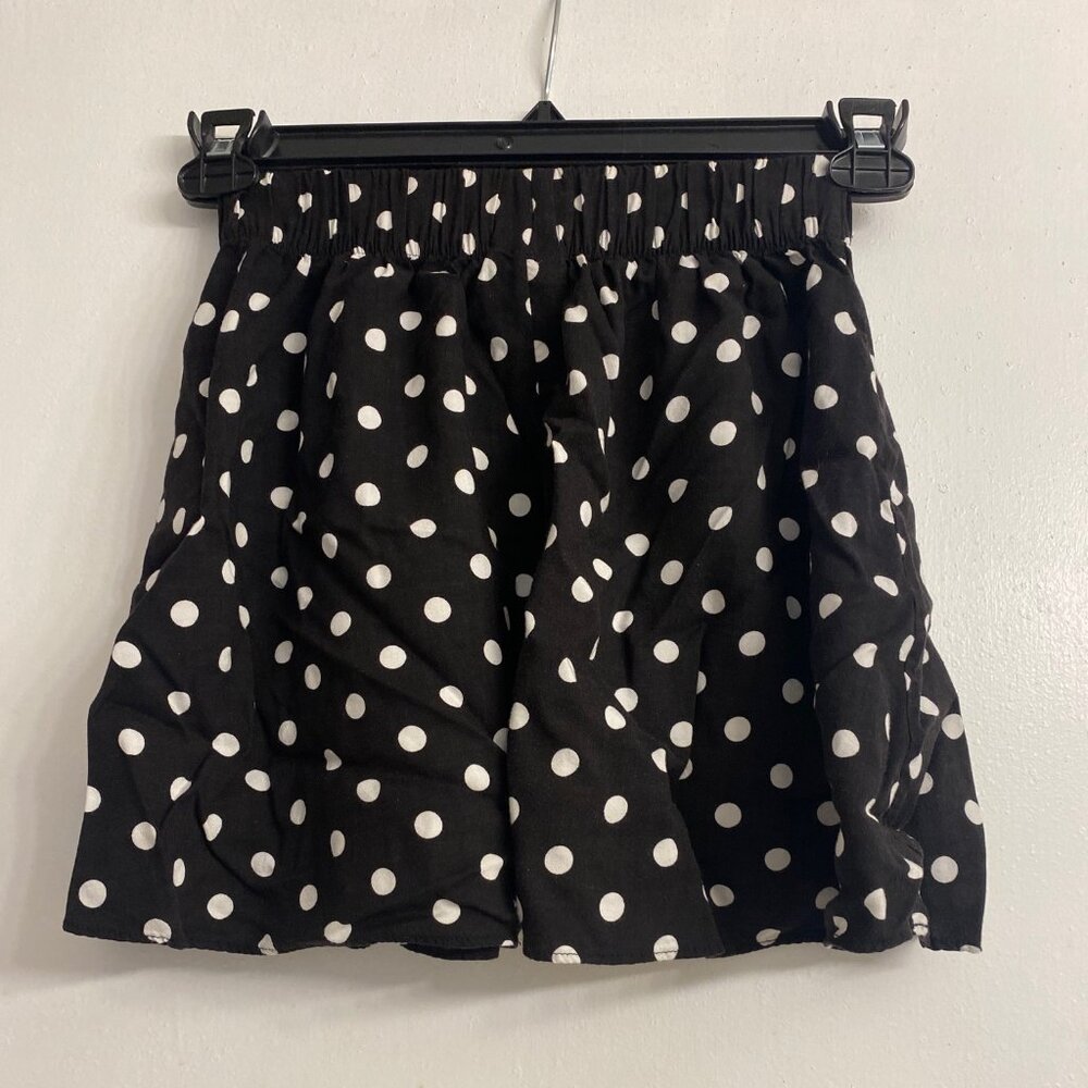 PINK Victoria Secret Black & White Pokda Dot Skirt Elastic Waist - XS